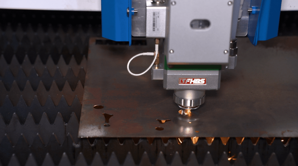 Carbon Steel Thick Plate Piercing Close-up