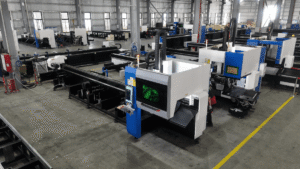 Baison fiber laser cutting machine workshop.