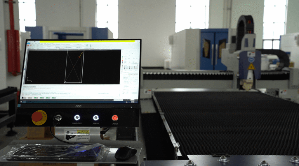 Laser cutting machine control panel