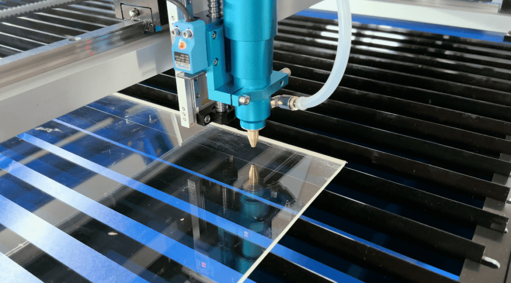 Laser cutting nozzle in action