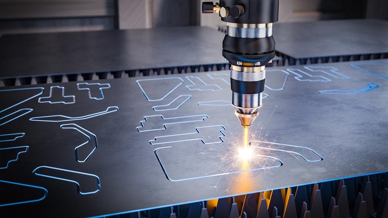 fiber laser precision cutting in factory