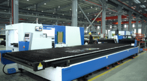 Baison fiber laser cutting machine in factory workshop.