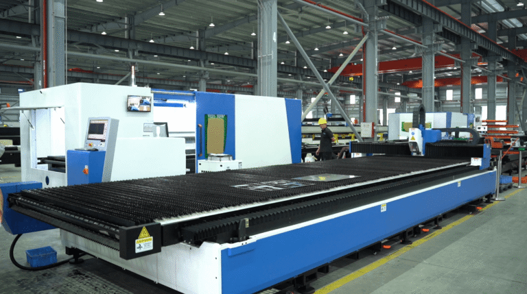 Baison fiber laser cutting machine in factory workshop.