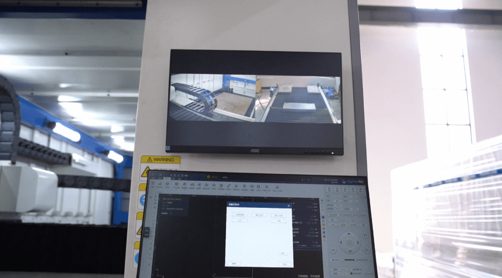 CypCut control system monitor on a Baison laser cutter.