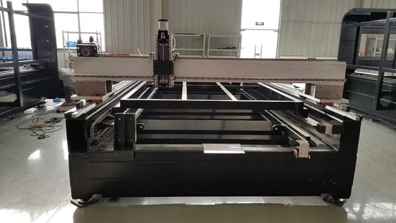 machine bed of a laser cutter