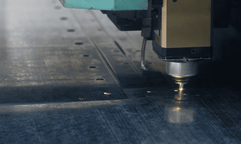 laser cutting hole in sheet metal