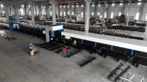 Fiber laser cutting machine industrial production line workshop