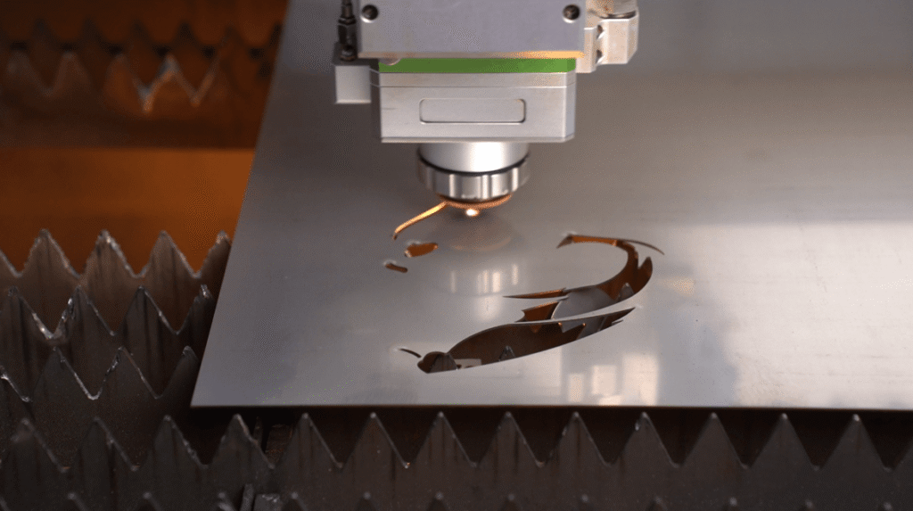 Decorative pattern laser cutting on stainless steel metal