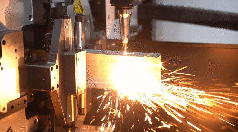 Laser cutting square tube
