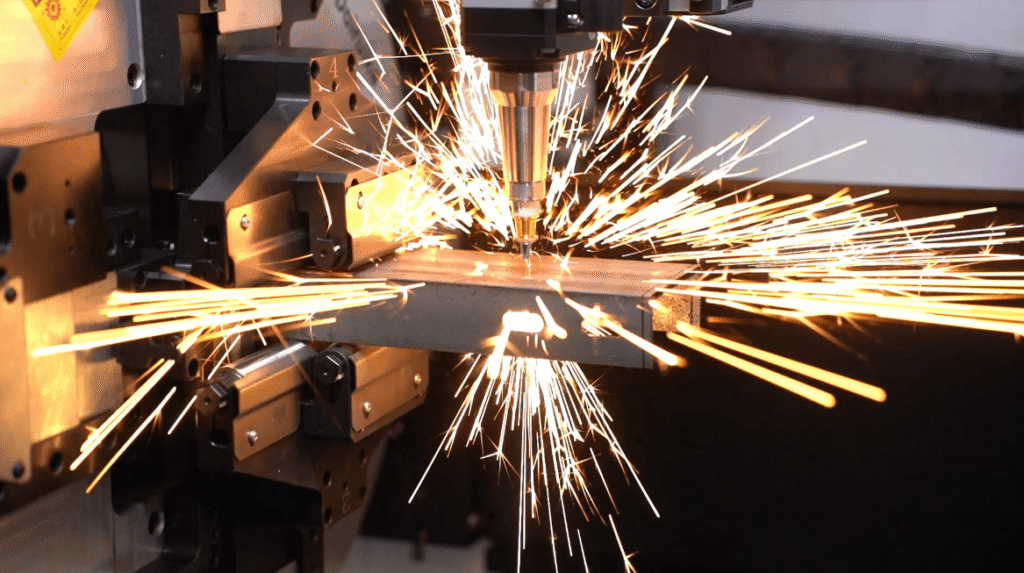 Laser cutting sparks