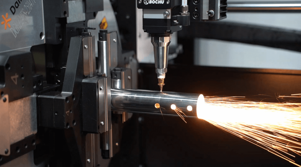 Laser cutting round tube