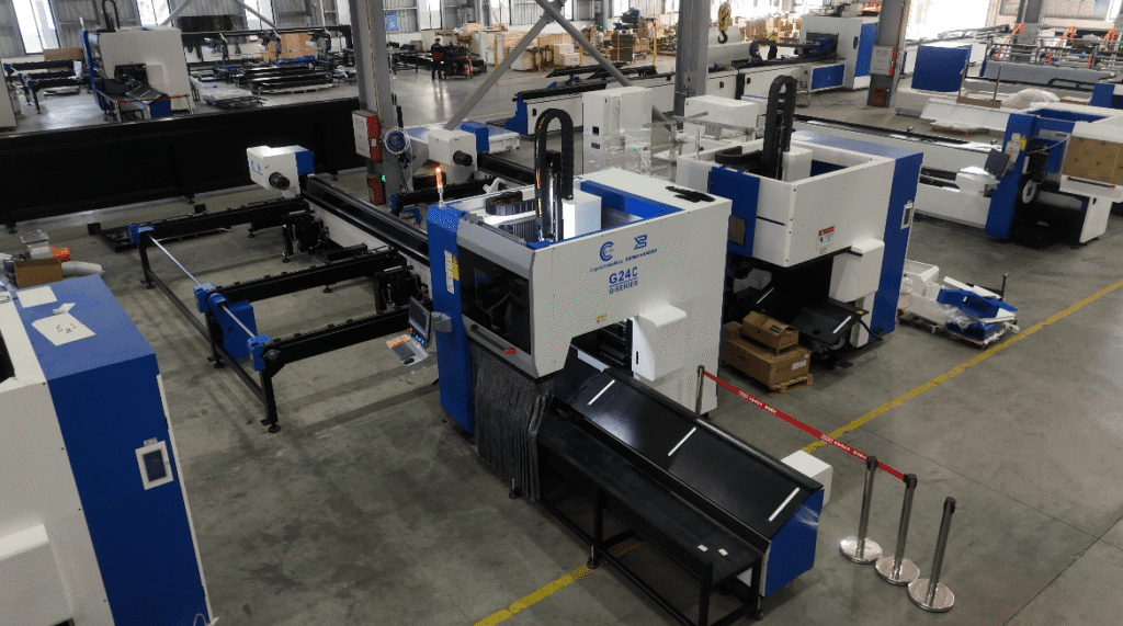 Baison G24C tube laser cutting machine in industrial workshop.