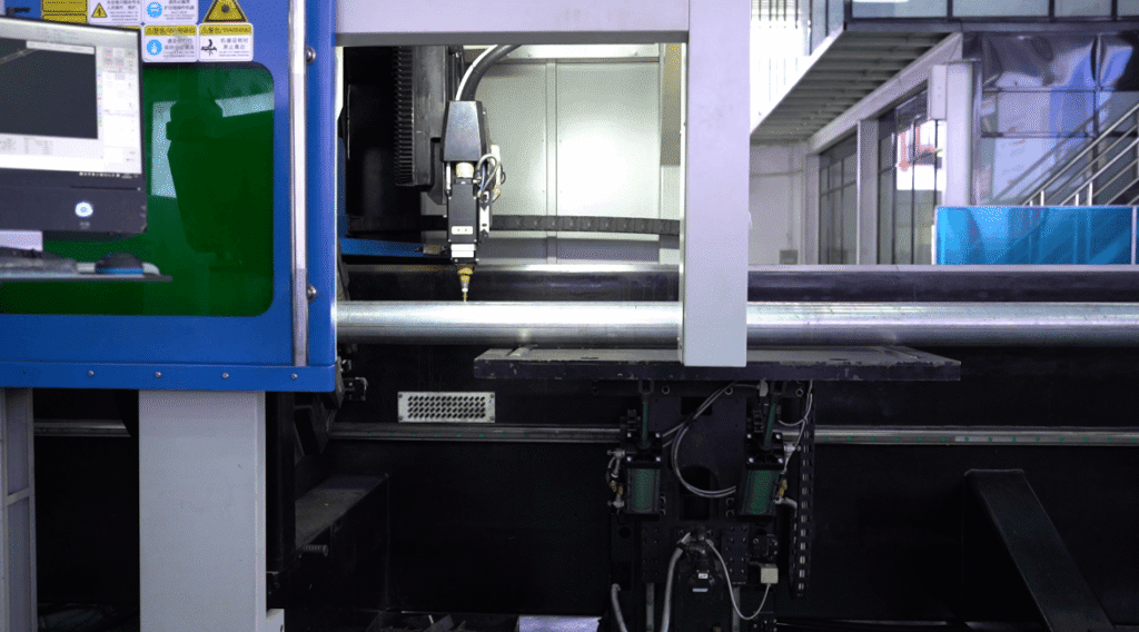 Automated laser tube cutting production line.
