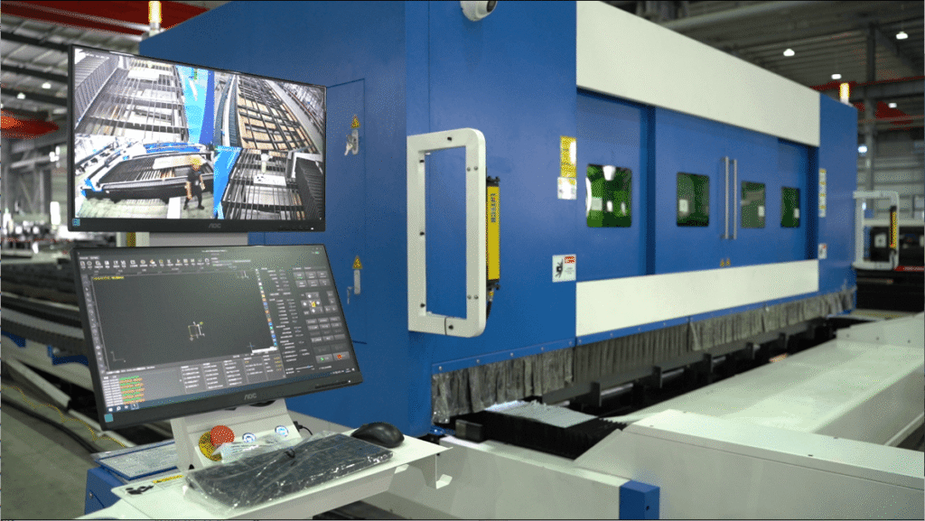 Dual-screen CNC control system interface of Baison laser cutting machine