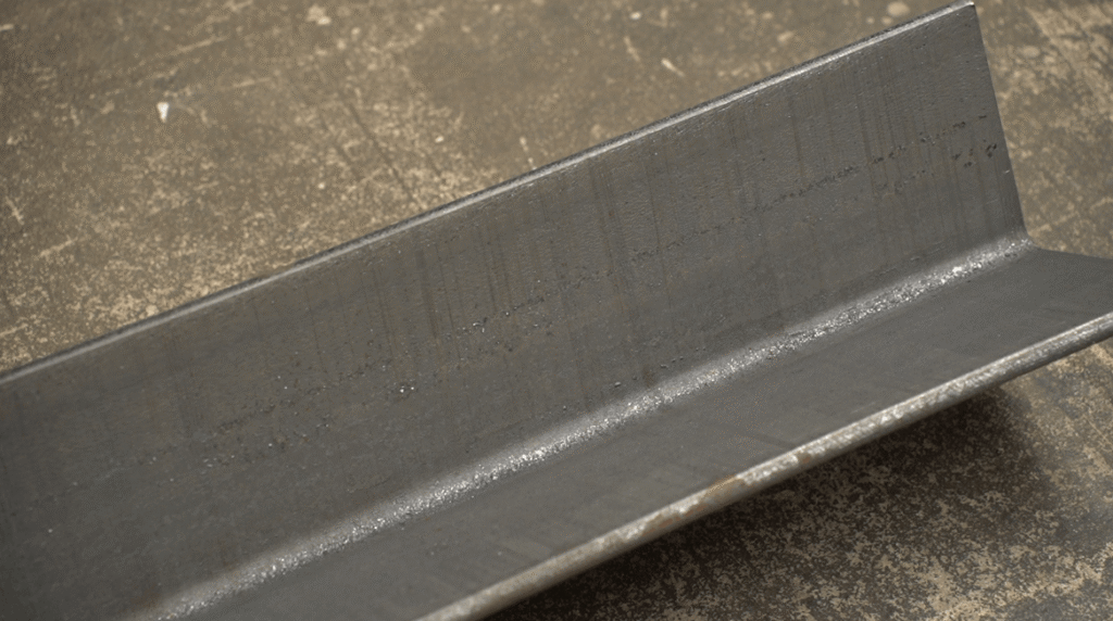Clean metal angle steel after laser cleaning