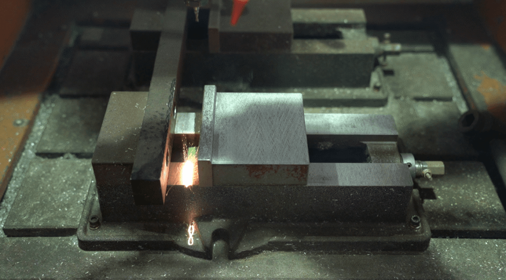 Laser cleaning precision metal block