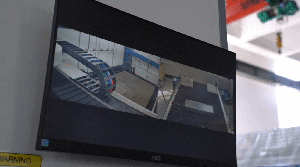 Workshop electricity meter measuring a 3000W laser cutting power draw
