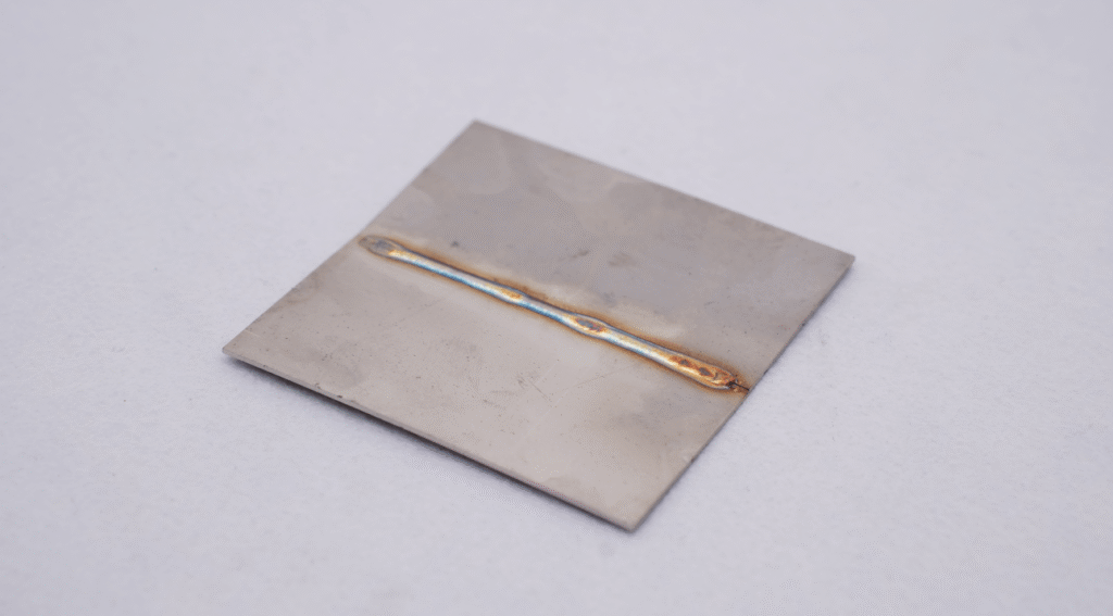 Stainless steel sheet laser welding weld shot