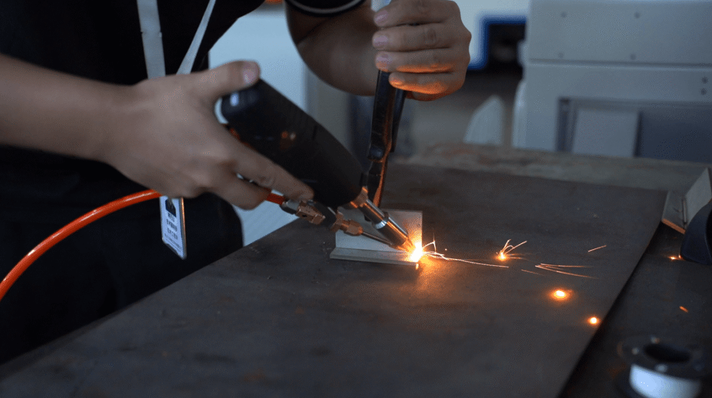 Laser welding process sparks