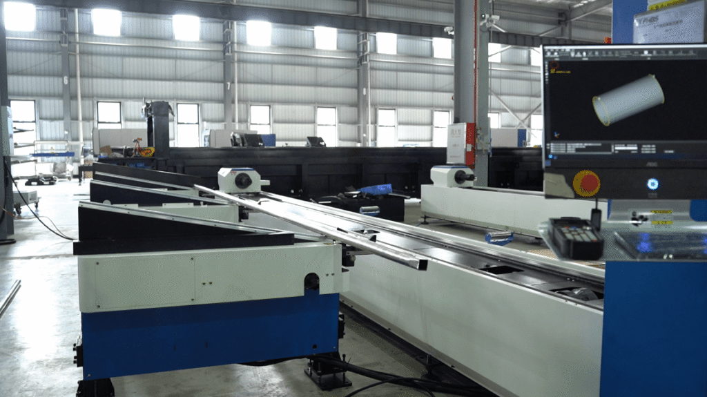 CNC intelligent control system screen of laser tube cutter.