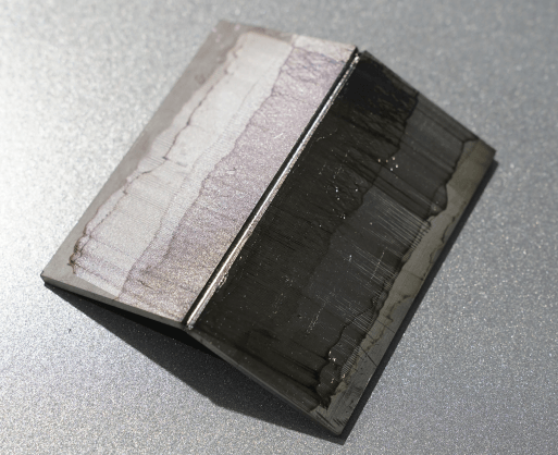 Laser welding sample back view