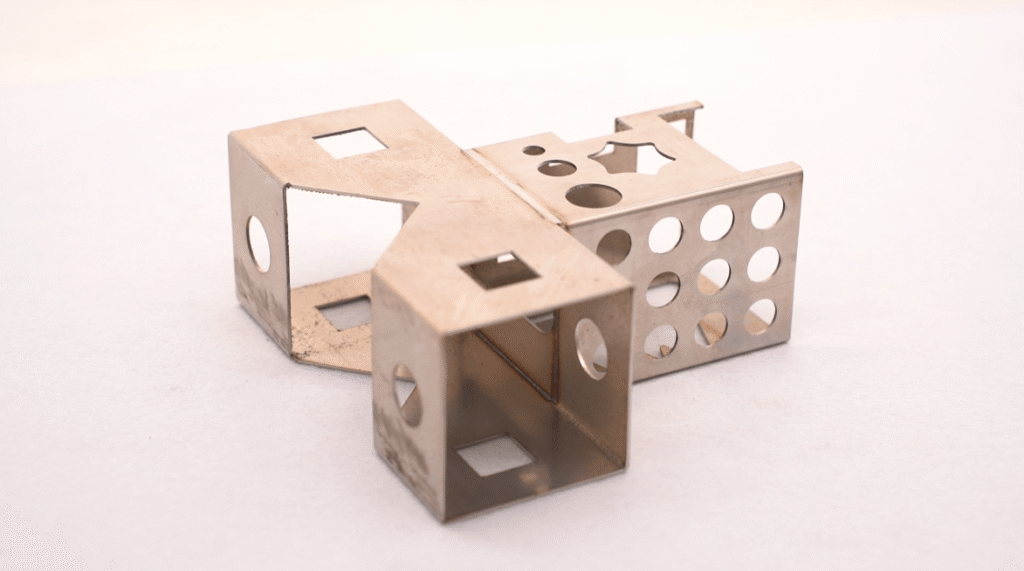 Welded complex sheet metal structure details.