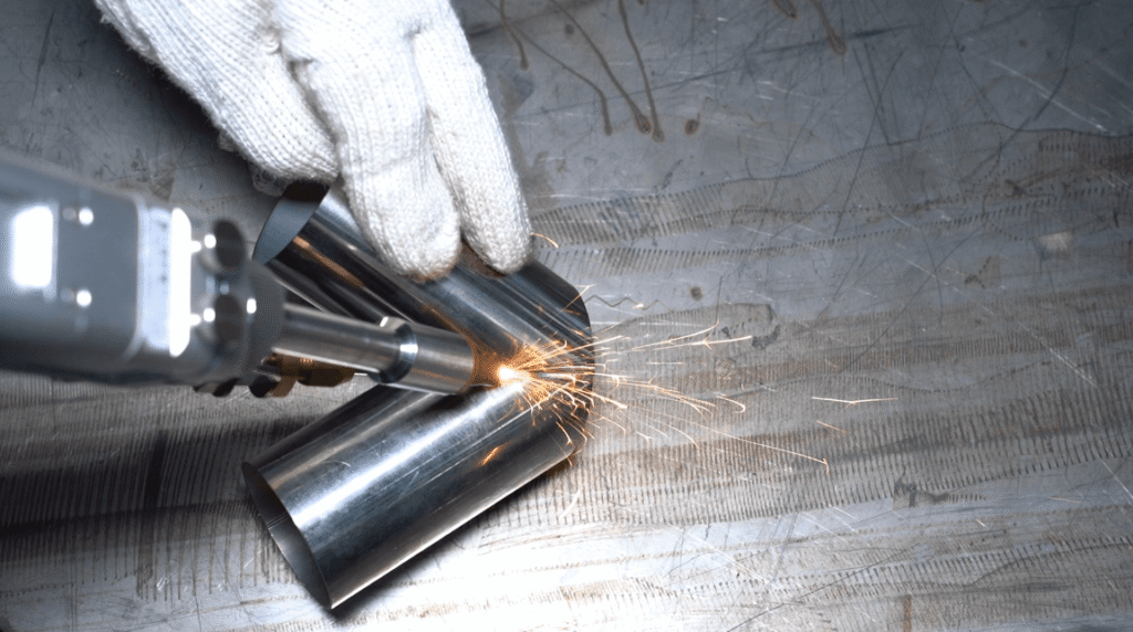 Stainless steel gears of laser welding wire feed mechanism.