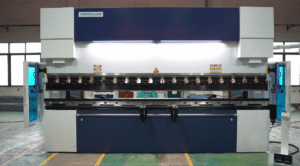 Baison CNC press brake machine front view in factory.