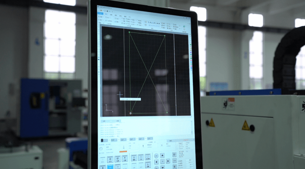 CypCut control system monitor showing processing path interface

