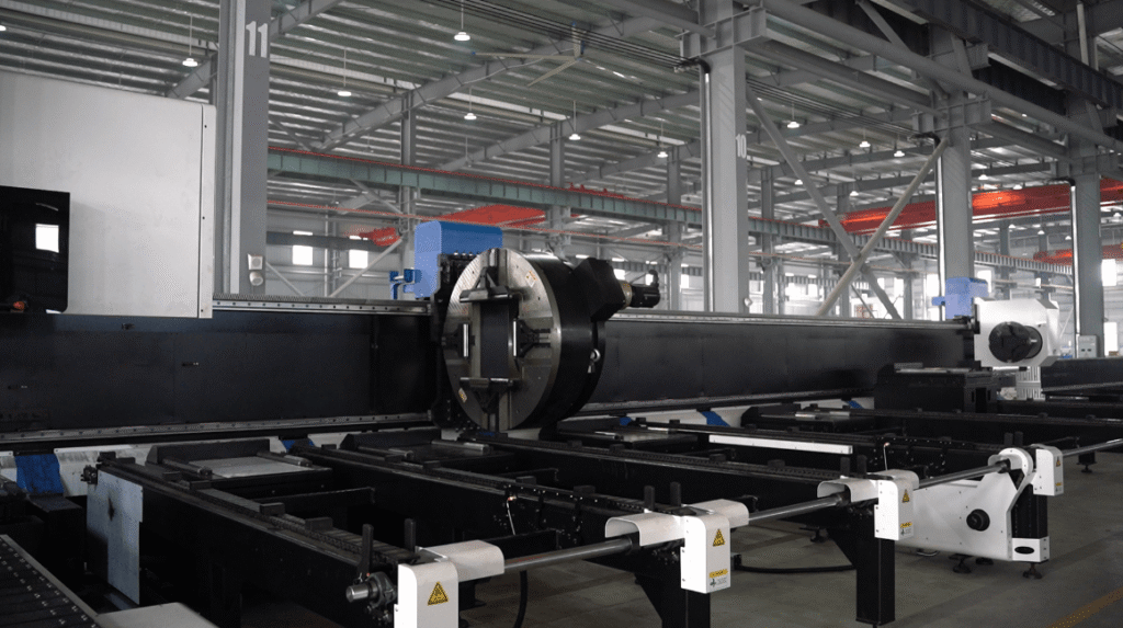 Automated laser tube cutting production line.