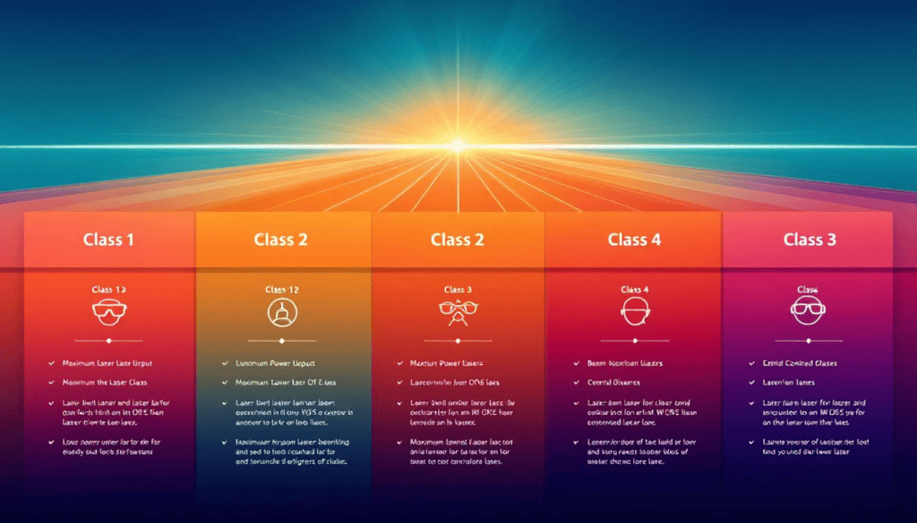 A chart showing the detailed breakdown of different laser classes.