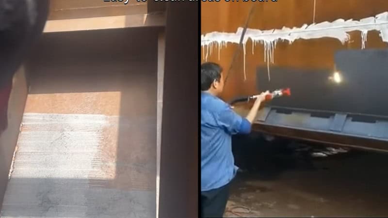 Lasering boat hull