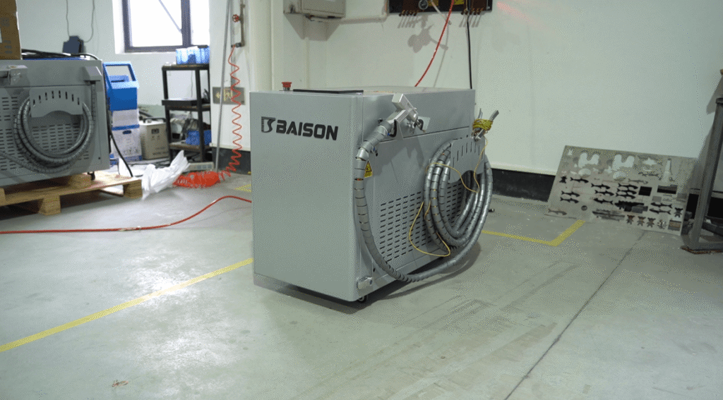 Baison laser welding machine in a factory workshop