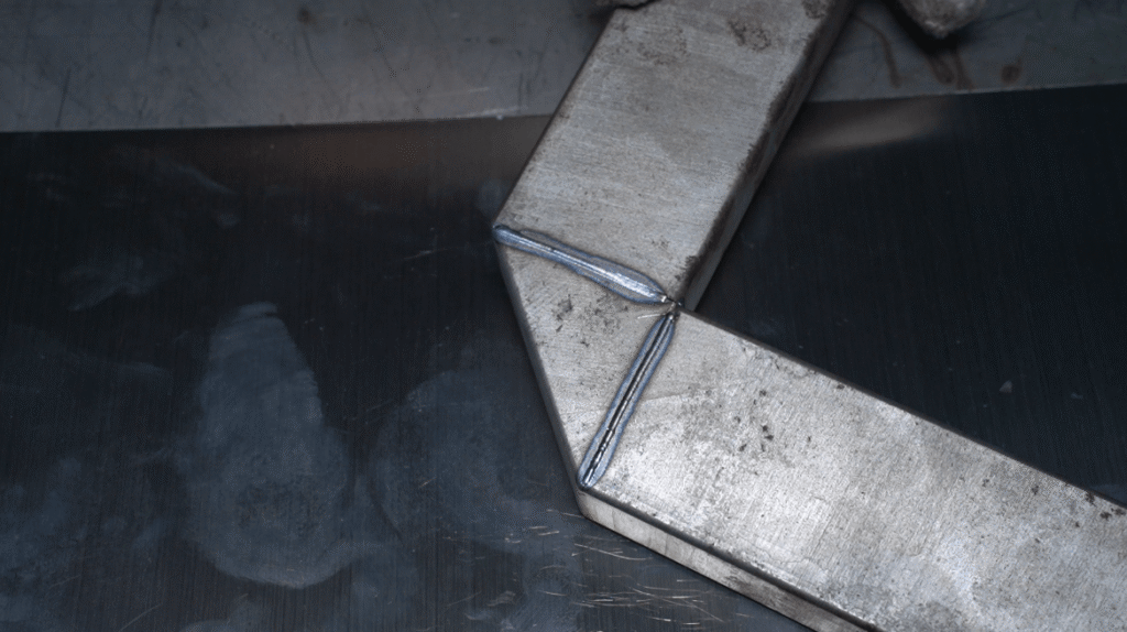 Smooth weld seam on a square metal tube joint