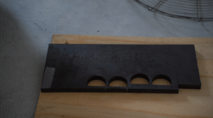 Metal plate after pulse laser cleaning contrast
