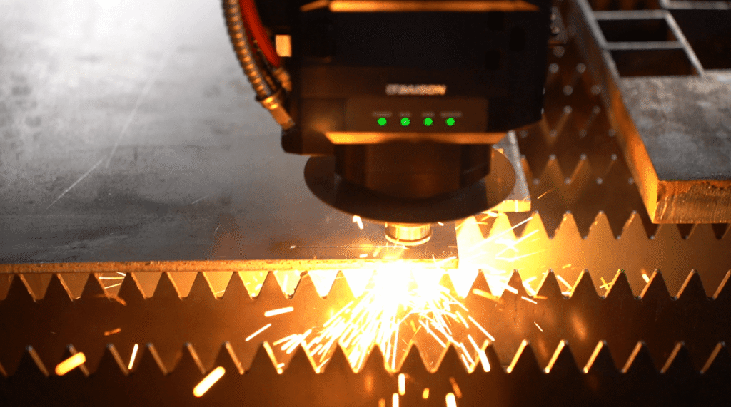 Laser cutting head working