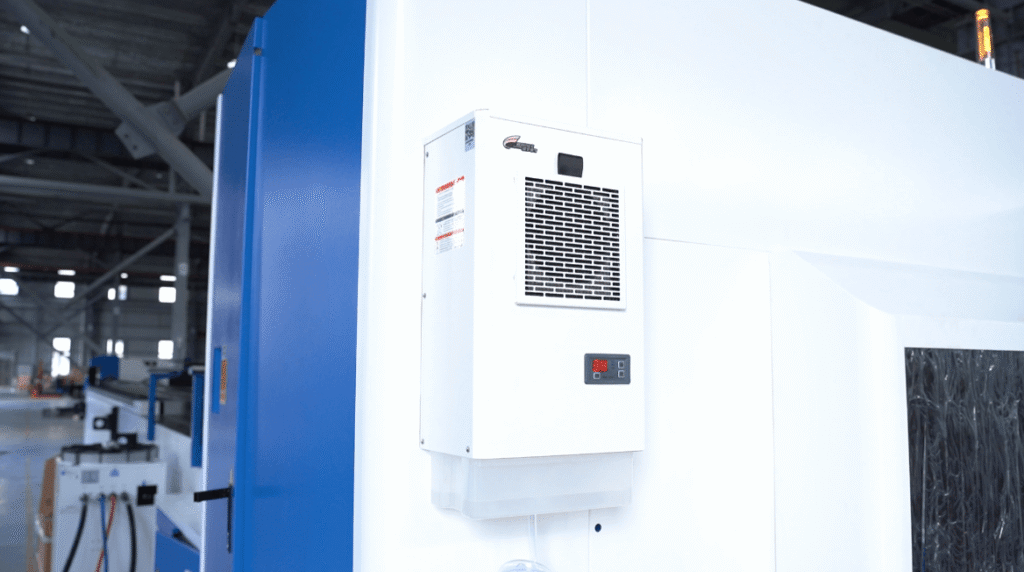 White control box on machine side