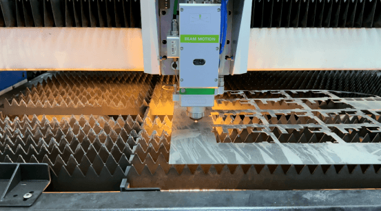 Laser cutting in action