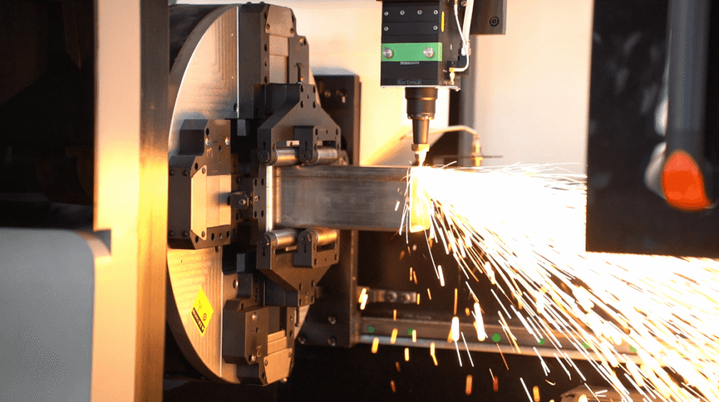 Baison automated laser cutter processing square metal tube
