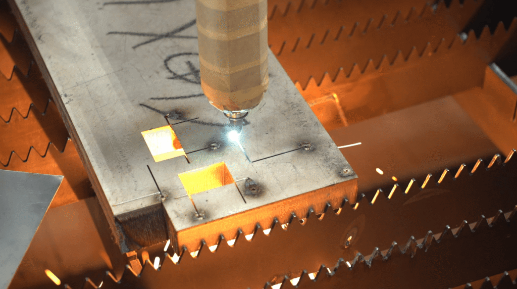 Baison laser cutting head in operation