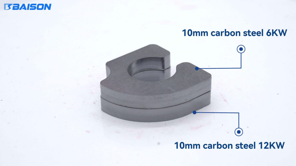 10mm carbon steel cut samples by fiber lase