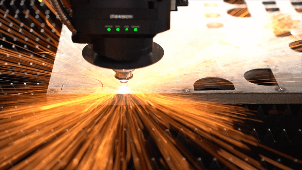Laser cutting sparks