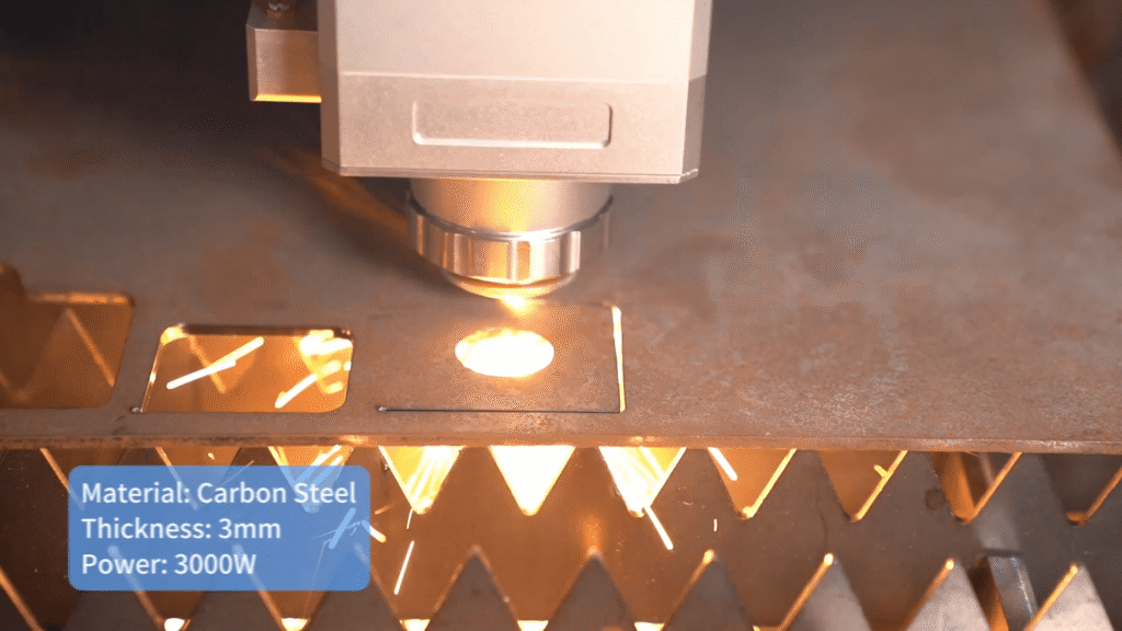 Baison laser cutting 3mm carbon steel plate.