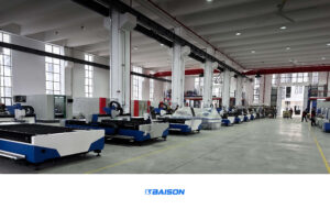 Baison fiber laser machines in factory workshop