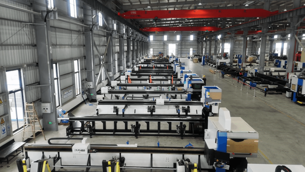 Tube fiber laser cutting machine production line