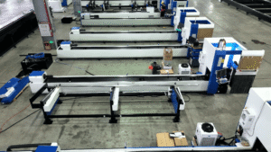 Automatic small tube laser cutting machine workshop layout
