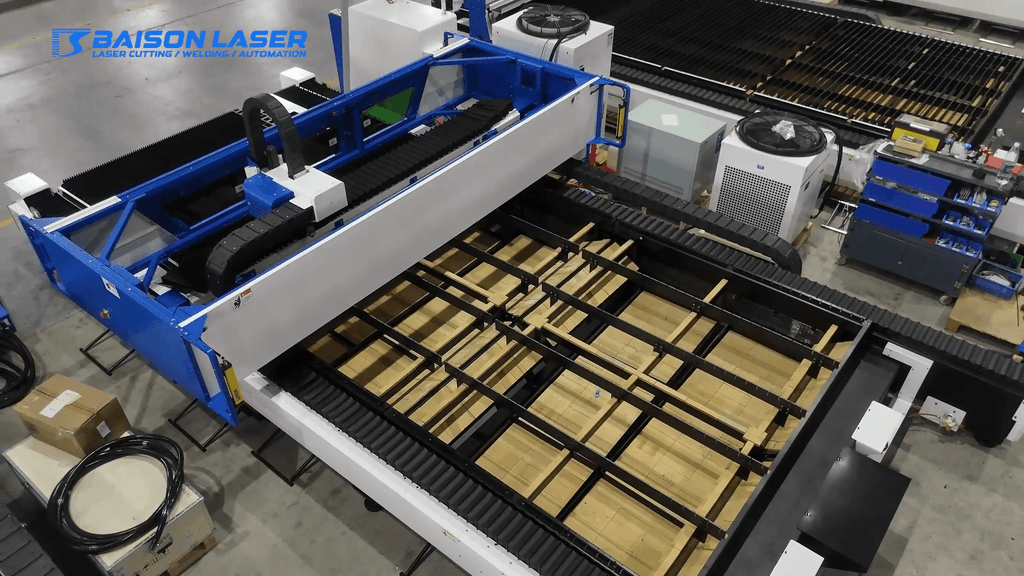 Baison EL6A large-format fiber laser cutter gantry and heavy-duty bed structure