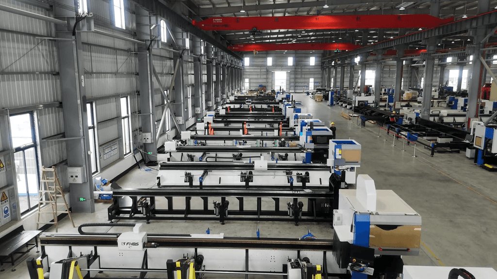 Industrial factory assembly line producing dedicated tube fiber laser cutters