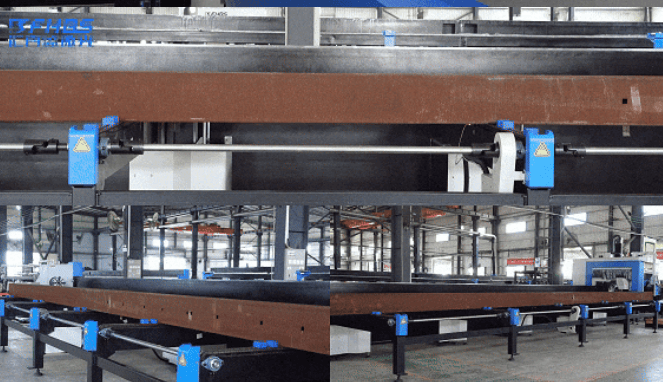 Dynamic follower support cradles prevent heavy pipe sagging on tube laser