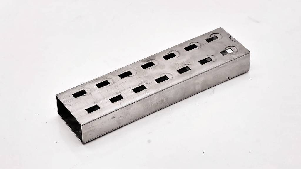 Clean laser slotted rectangular steel tube cutting result